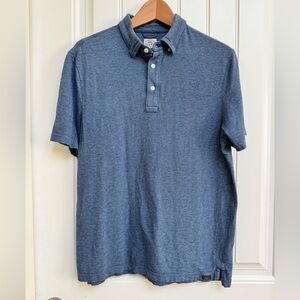 Faherty Brand Blue Movement Stretch Regular Fit Button Down Polo. Size M